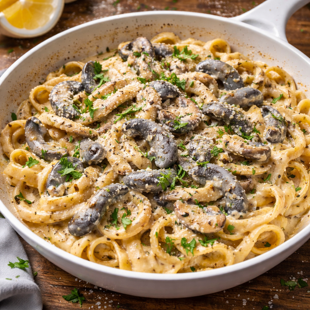 Creamy Blue Oyster Mushroom Pasta Recipe