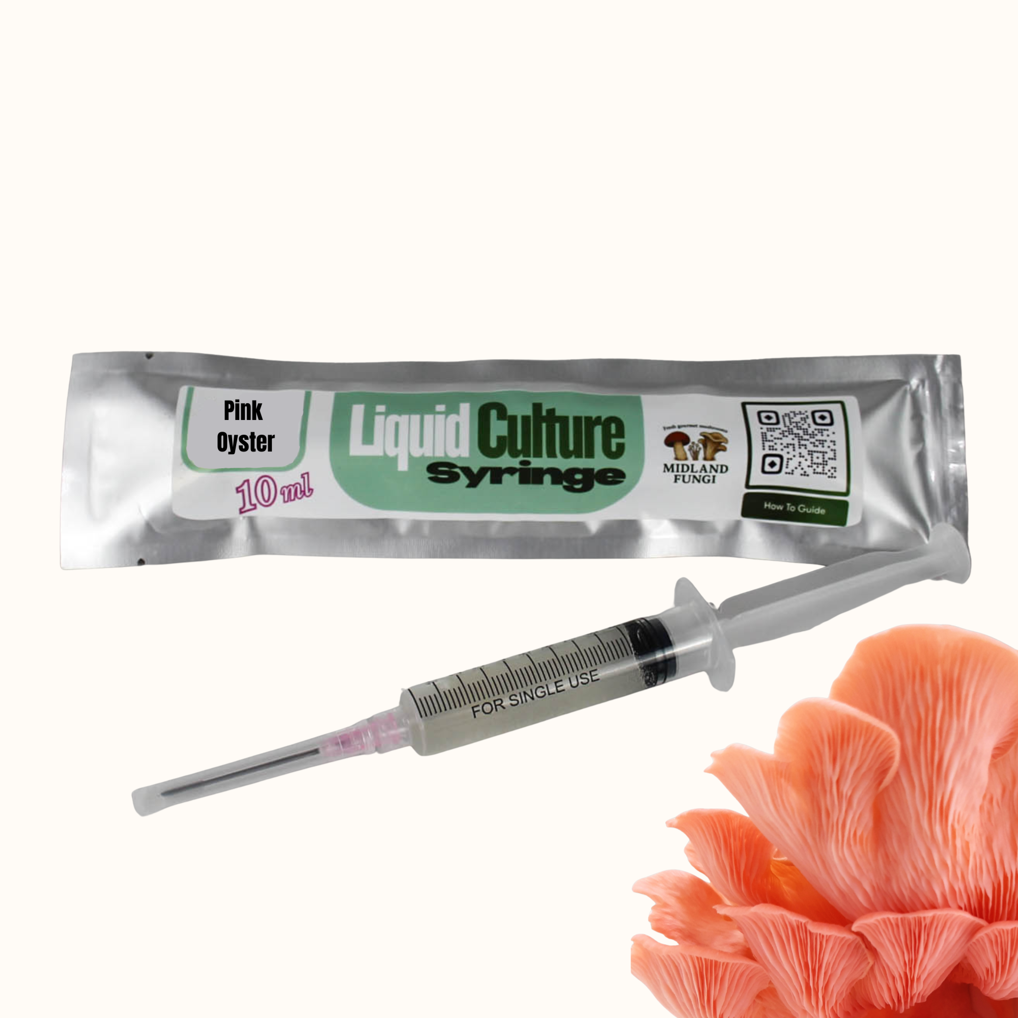 Pink Oyster Liquid Culture Syringe 10ml
